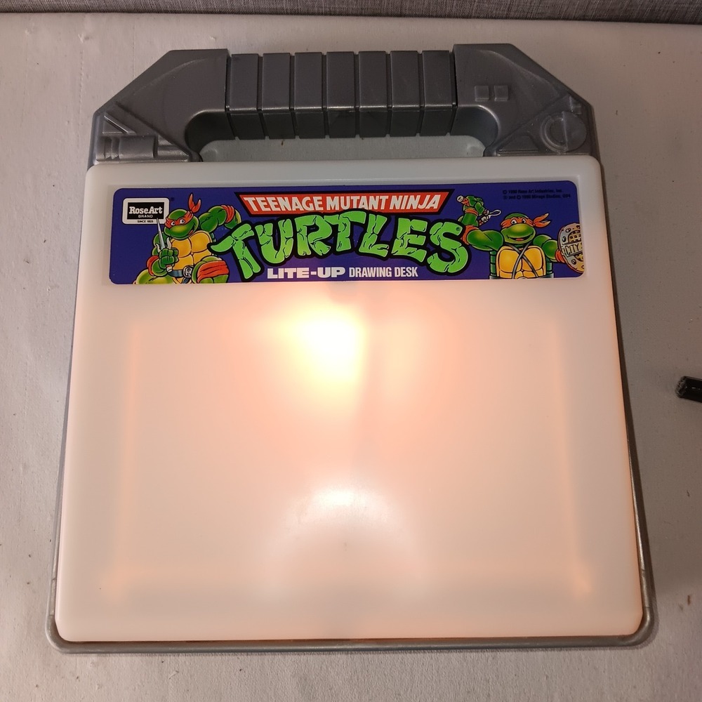 1990 RoseArt Teenage Mutant Ninja Turtle Lite-Up Drawing Desk TMNT‎ VTG 90s Toy